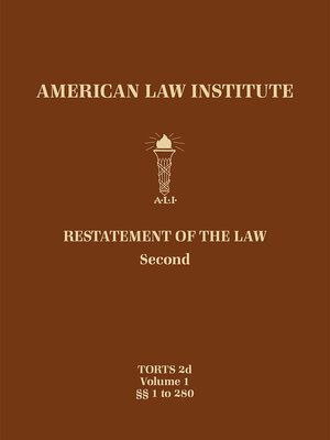 cover image of Restatement of the Law Second, Torts